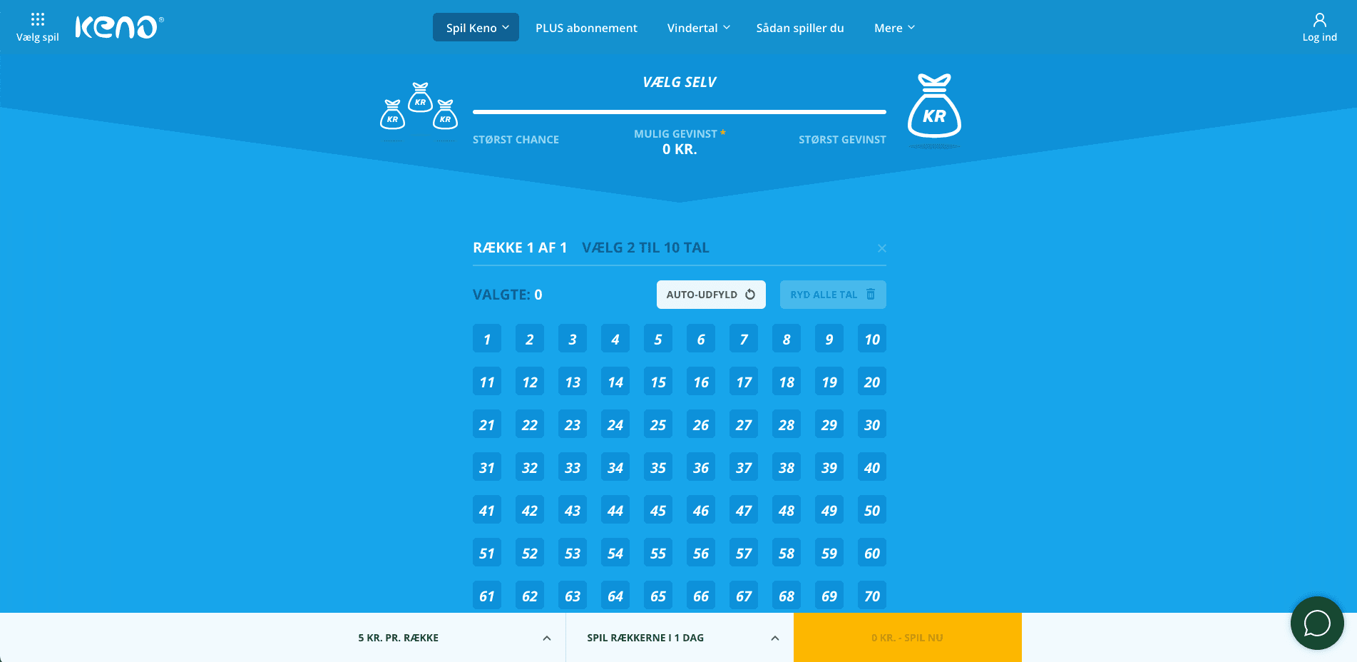 Danske Spil - Keno game